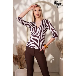 MYA FELSŐ BARNA FEHÉR